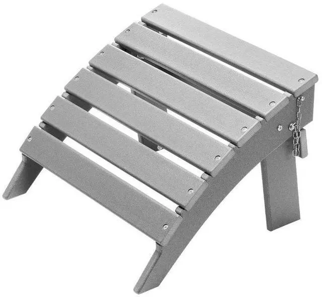 Alt view image 2 of 2 - VEVOR Adirondack Ottoman 16.9L x 18.9W x 13H Inch HDPE Folding Patio Footrest Gray
