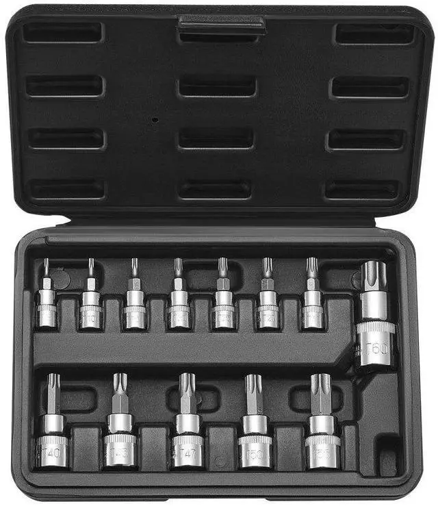 Alt view image 2 of 2 - VEVOR Torx Bit Socket Set 13-Piece Star T8 - T60 Set S2 Alloy Steel and Cr-V Steel