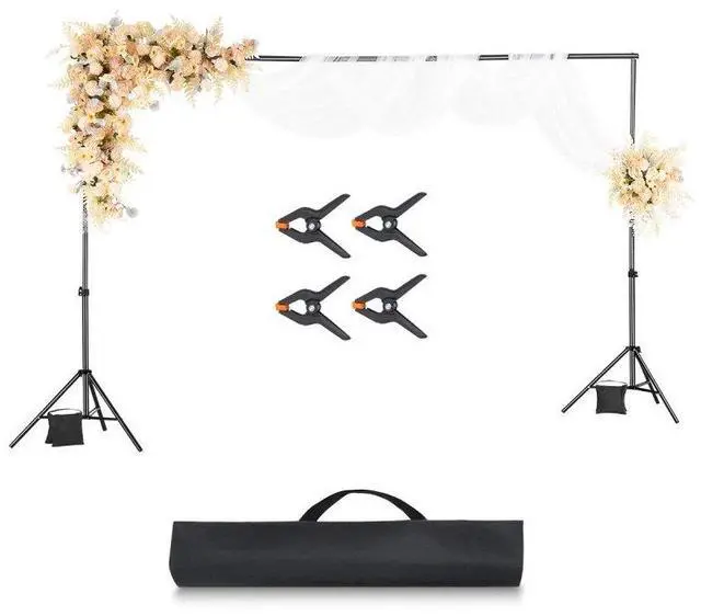 Alt view image 2 of 2 - VEVOR Backdrop Stand, 6.5 x 10 ft Adjustable Photo Backdrop Stand Kit, Portable Background Backdrop Stand with 5 Crossbars, Heavy Duty Projector Screen Stand, for Wedding, Photo Video Studio & Party
