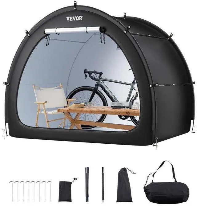 Alt view image 2 of 2 - VEVOR Outdoor Bike Storage Tent Fan-Shaped Waterproof Bike Tent for 4 to 5 Bikes