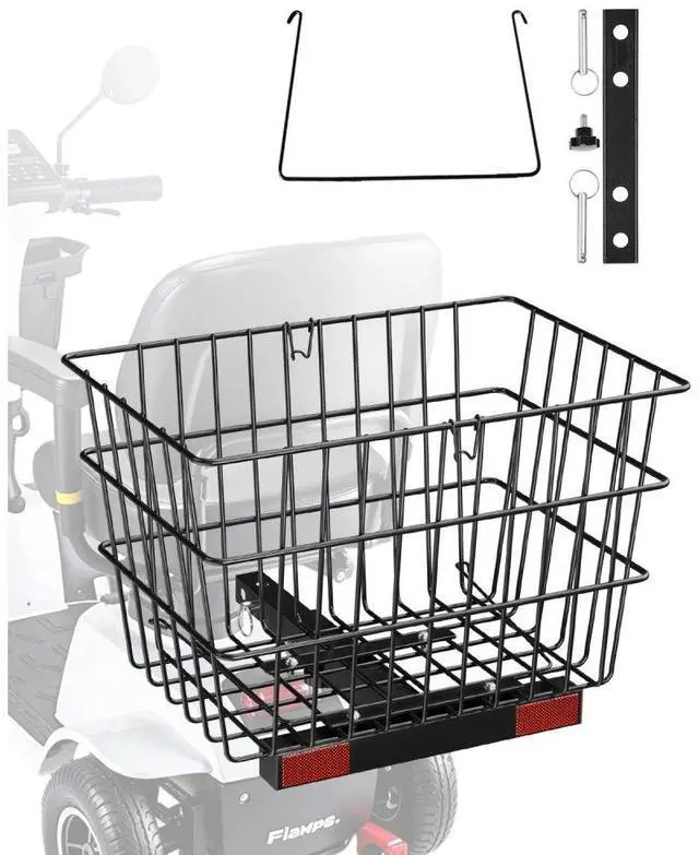 Main image of Scooter Rear Basket Heavy Duty Mobility Basket with Handle 1 in Receiver