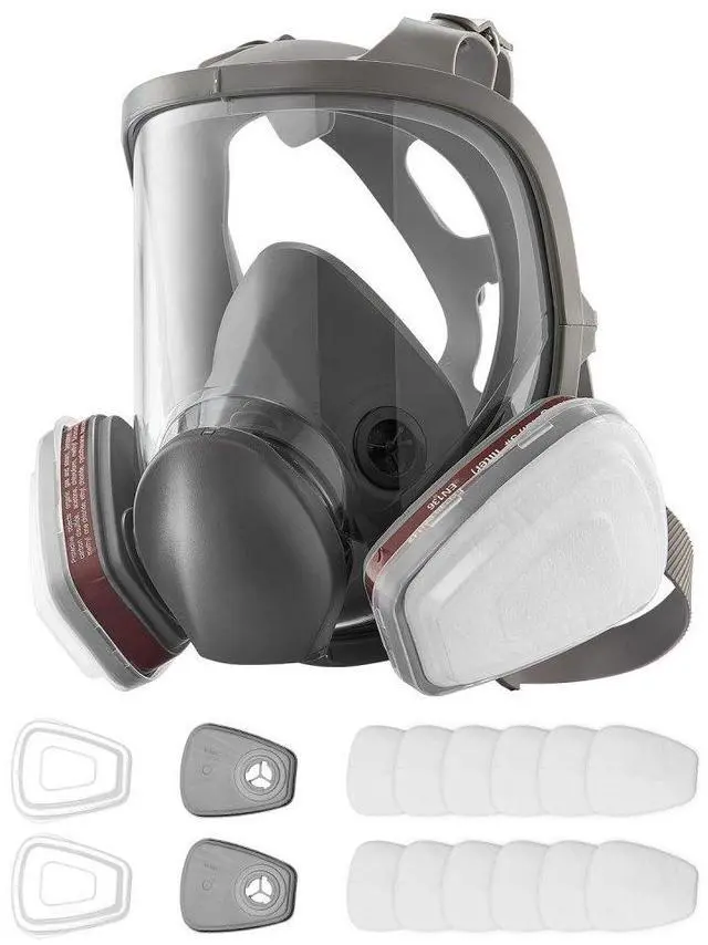 Alt view image 2 of 2 - VEVOR Respirator Mask Reusable Respirator Full Face Gas Cover with Filters for Dust
