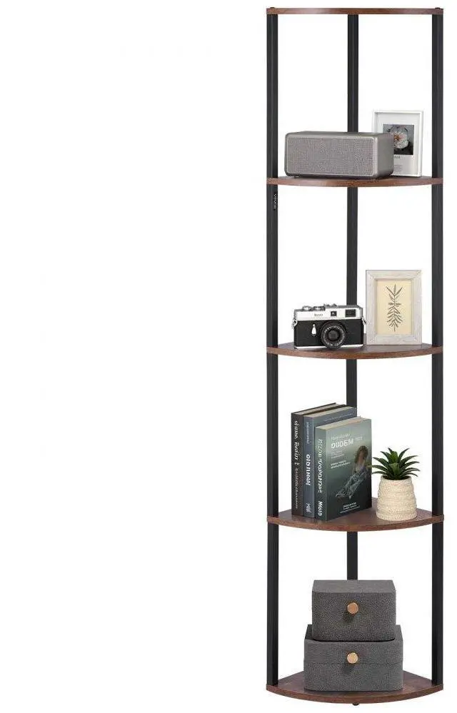 Main image of VEVOR 5 Tier Corner Shelf Tall Corner Stand with LED Light Narrow Display Rack