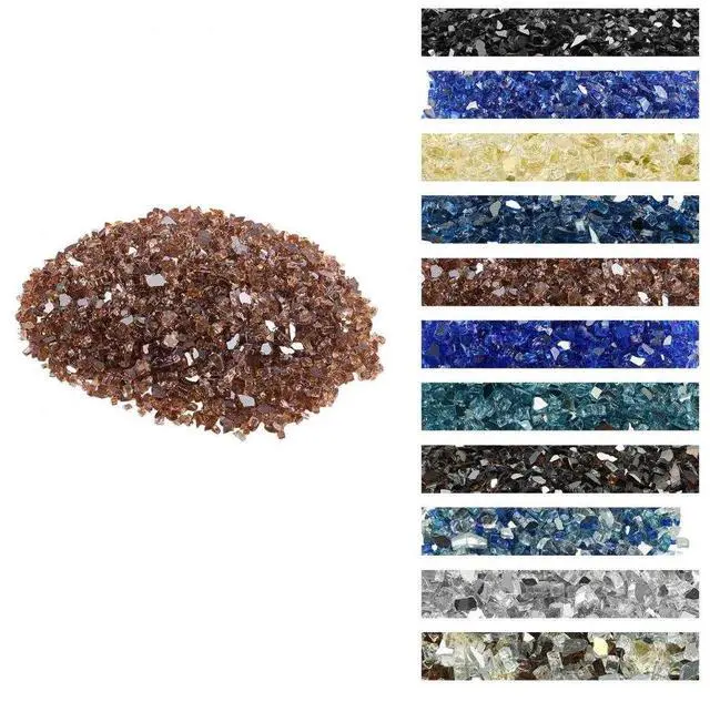 Main image of VEVOR 10 LBS Fire Glass 1/4-Inch Fireplace Glass Rocks for Fire Pit Table Copper