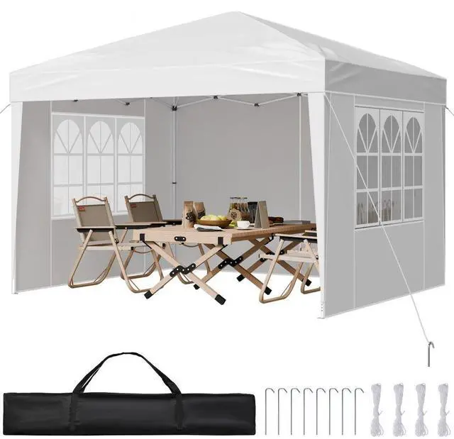 Main image of VEVOR Pop Up Canopy 10 x 10 FT Pop Up Gazebo Tent with 3 Sidewalls & 2 Windows