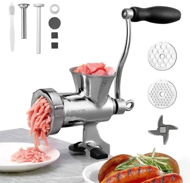 Main image of VEVOR Manual Meat Grinder 304 Stainless Steel Mincer Sausage Stuffer Table Clamp