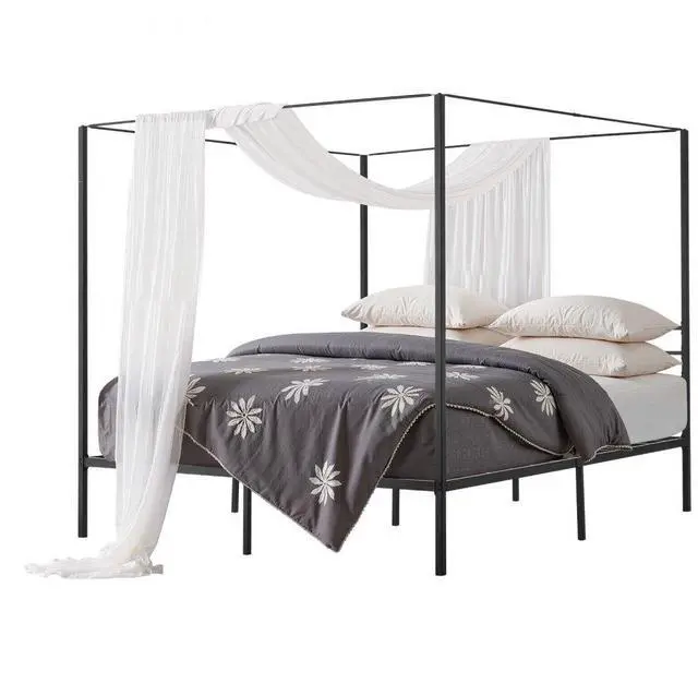 Main image of VEVOR King Size Canopy Bed Frame Metal Canopy Bed with Four Posters Black