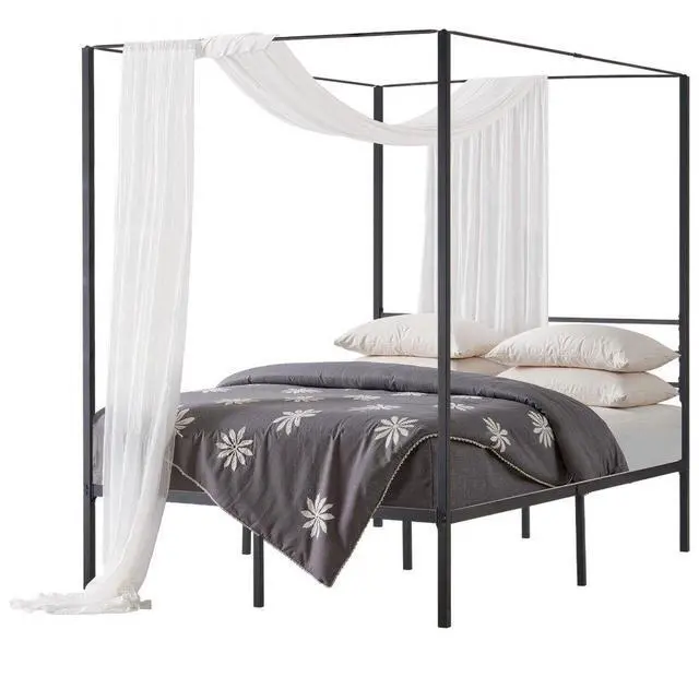 Main image of VEVOR Full Size Canopy Bed Frame Metal Canopy Bed with Four Posters Black