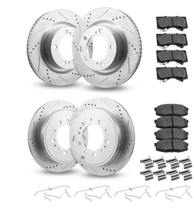 Main image of VEVOR Front and Rear Ceramic Brake Rotors Pads Kit for 2016-2021 Toyota Land Cruiser