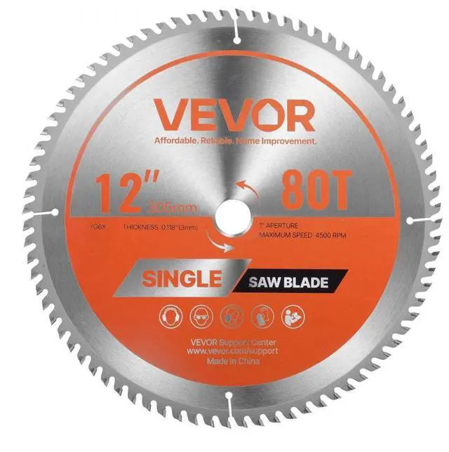 Main image of VEVOR Circular Saw Blade Wood Cutting Blade for Circular Saw 12 inch 80 Teeth