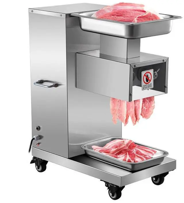 Alt view image 7 of 7 - VEVOR 110v 500kg Output Meat Cutting Machine Meat Cutter Slicer With Blade 750w