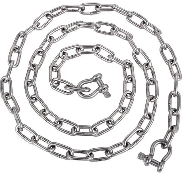 Alt view image 3 of 3 - VEVOR Boat Anchor Chain Stainless Steel Chain 6 Ft 5/16 In Shackles For Boats