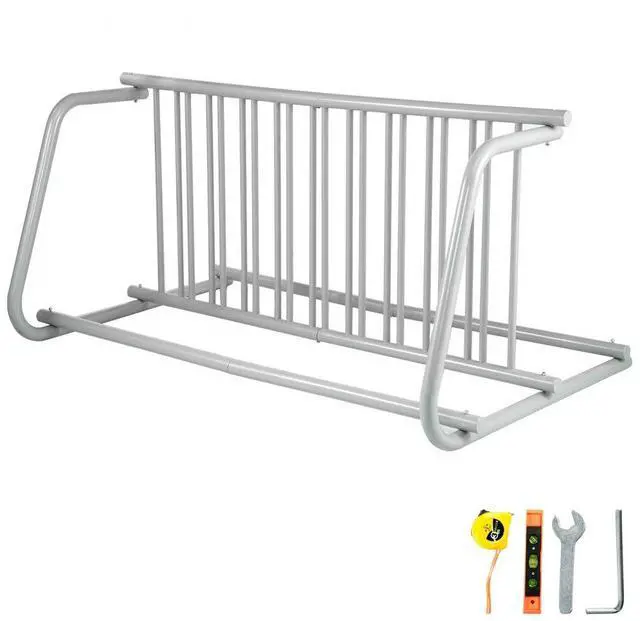 Alt view image 4 of 4 - VEVOR 10 Holders Floor Bike Rack, 59" Length All-Steel Grid Bike Rack, 10-Bike Capacity Dual-Side Storage Stand for Garages Streets Yards Bike Events