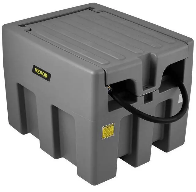 Alt view image 3 of 3 - VEVOR Portable Diesel Tank, 58 Gallon Capacity & 10 GPM Flow Rate, Diesel Fuel Tank with 12V Electric Transfer Pump and 13.1ft Rubber Hose, PE Diesel Transfer Tank for Easy Fuel Transportation,Gray