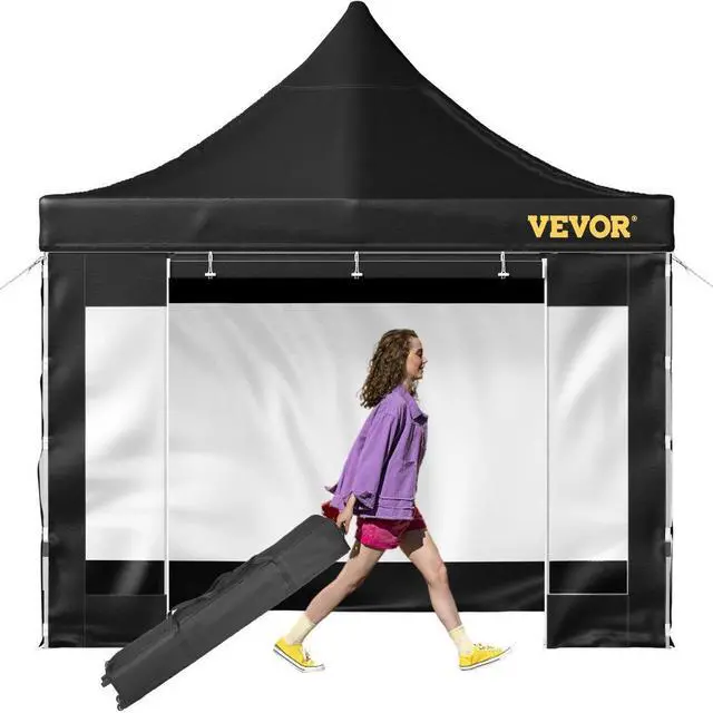 Alt view image 3 of 3 - VEVOR Pop Up Canopy Tent, 10 x 10 FT, Outdoor Patio Gazebo Tent with Removable Sidewalls and Wheeled Bag, UV Resistant Waterproof Instant Gazebo Shelter for Party, Garden, Backyard, Black