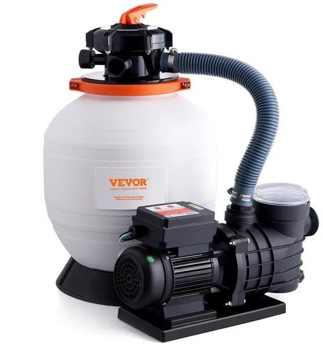 Alt view image 3 of 3 - VEVOR Sand Filter Pump for Above Ground Pools, 14-inch, 3000 GPH, 3/4 HP Swimming Pool Pumps System & Filters Combo Set with 6-Way Multi-Port Valve & Strainer Basket, for Domestic and Commercial Pools