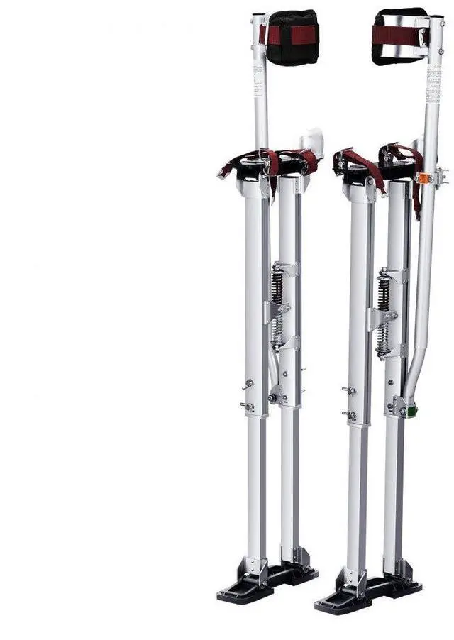 Alt view image 3 of 3 - VEVOR Drywall Stilts, 36''-50'' Adjustable Aluminum Tool Stilts with Protective Knee Pads, Durable and Non-slip Work Stilts for Sheetrock Painting, Walking, Taping, Silver