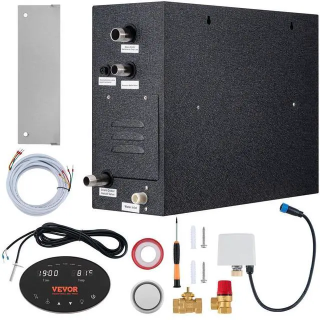 Alt view image 2 of 2 - VEVOR Steam Shower Generator, 10.5 kW, Segmented Heating & Temperature Customization & 24h Timer Steam Bath Kit, Automatic Drainage Luxury Home Steam Shower System, Acrylic Room Max. 355 Cu. Ft.