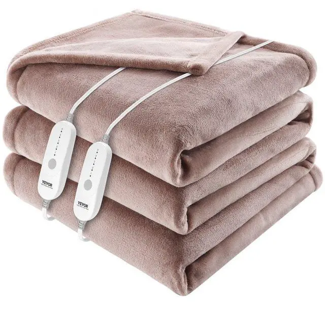 Main image of VEVOR Heated Blanket Electric Throw, 100" x 90" King Size, Soft Flannel Heating Blanket with 10 Hours Timer Auto-off & 5 Heating Levels, Dual Control, Machine Washable, ETL & FCC Certification (Beige)