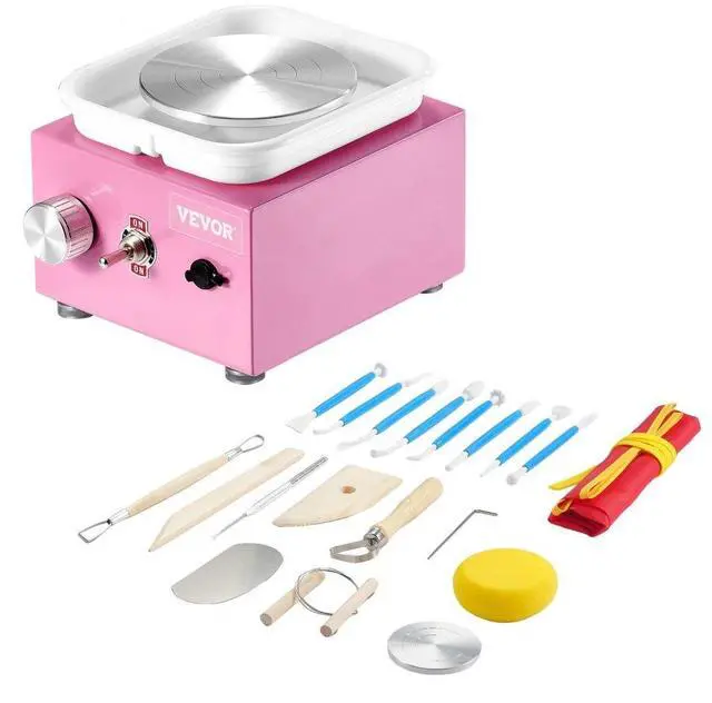 Alt view image 2 of 2 - VEVOR Mini Pottery Wheel Electric Ceramic Wheel Machine 0-320RPM Speed Pink