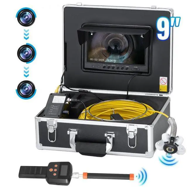 Alt view image 2 of 9 - VEVOR Sewer Camera 98 ft Self-Leveling Duct Camera with 512Hz Locator 36X Zoom