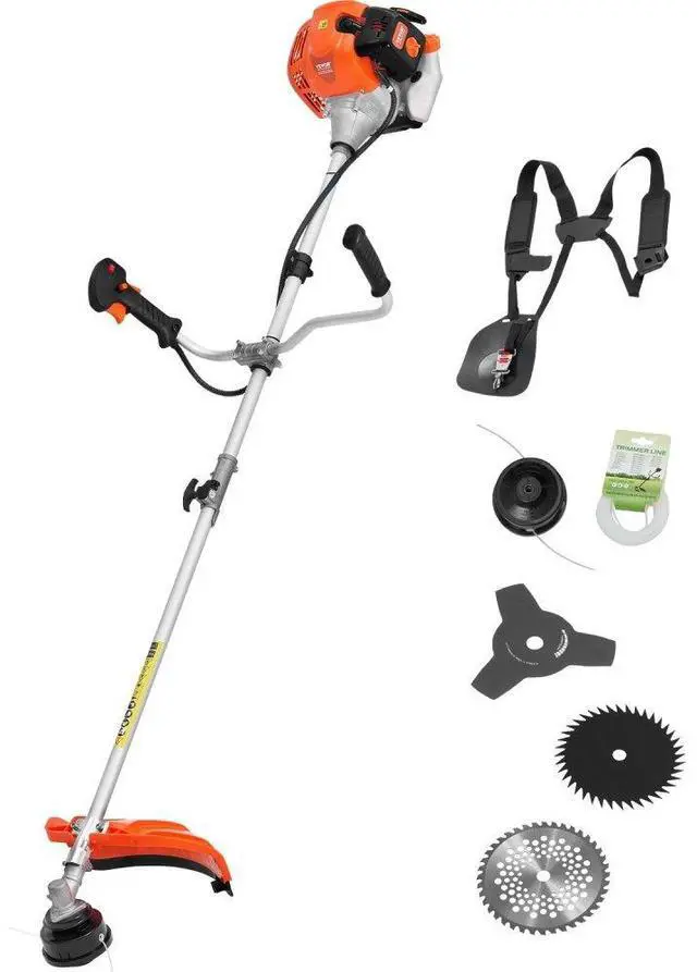 Alt view image 2 of 2 - VEVOR String Trimmer, 42.7CC 2-Stroke, Gas Powered Weed Wacker, 16.9" Cordless Grass Trimmer, Multi-Functional Lawn Edger with Shoulder Strap & 3T Blade, Weed Eater for Quick Grass Cleaning