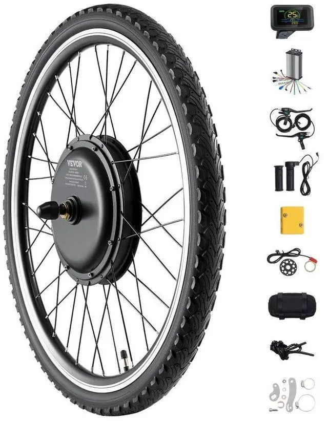Alt view image 2 of 2 - VEVOR 1000W Electric Bike Conversion Kit 48V 420rpm 26" Front Wheel E-Bike Hub Motor