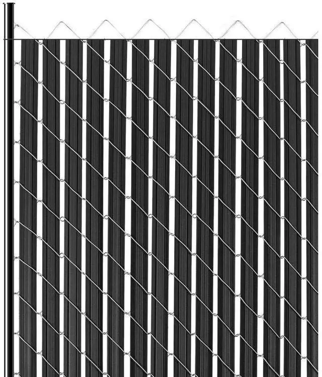 Alt view image 2 of 2 - VEVOR Chain Link Fence Privacy Slats Double-Wall with Wings for 6' High Fence Black