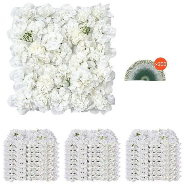 Main image of 3D Flower Wall Panel 24 PCS 15 x 15 in Artificial Floral Background for Wedding