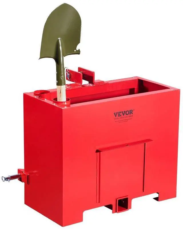 Alt view image 2 of 9 - VEVOR Ballast Box 3 Point Category 1 Tractor Quick Tach Hitch Counterweight Red