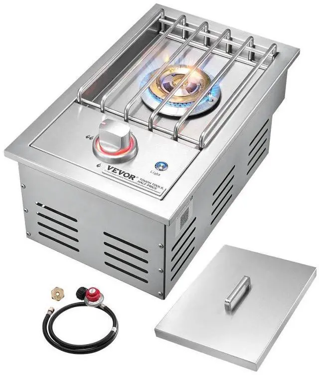 Alt view image 2 of 2 - VEVOR Single Grilling Side Burner for Outdoor 17,000BTU Propane & Natural Gas