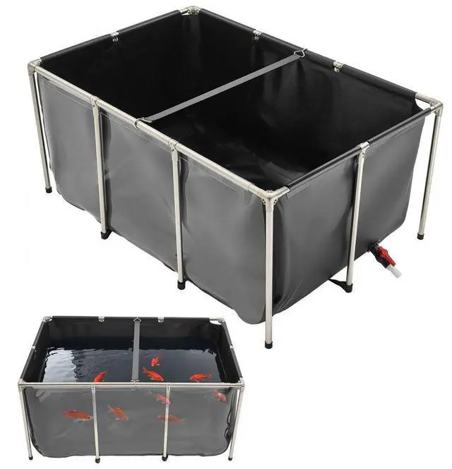 Main image of Canvas Fish Pond Above Ground Koi Tank 270 Gal with Clear Viewing Panel