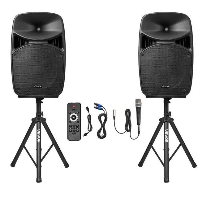 Main image of 2 X 15 in Speakers Portable PA System 2000W Mixer Bluetooth Mic for DJ Party