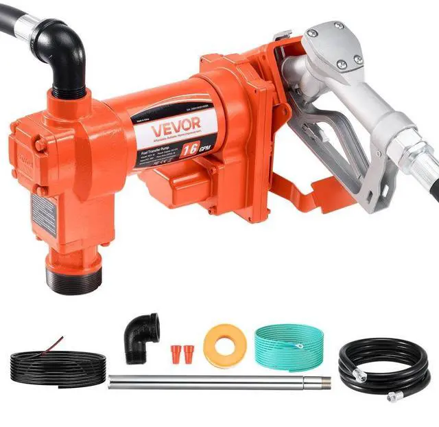 Main image of Fuel Transfer Pump 12V DC 16 GPM with Hose & Nozzle for Gasoline Diesel