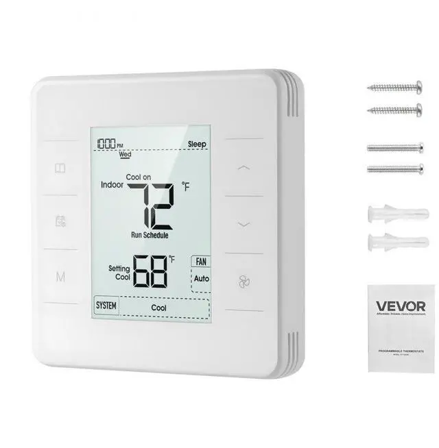 Main image of 7 Day Programmable Thermostat for Heat Pump Air Conditioner White
