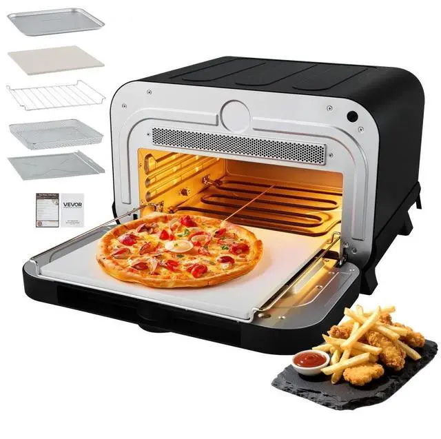 Main image of VEVOR 12 Inch Electric Pizza Oven 8-in-1 Pizza Maker for Indoor Outdoor Baking