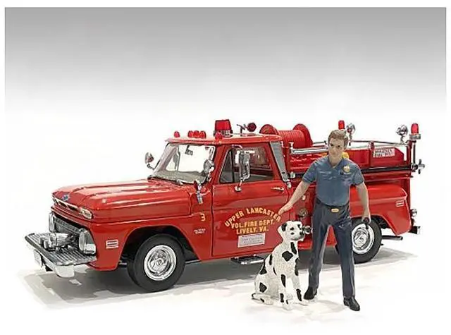 Alt view image 11 of 12 - "Firefighters" 6 Piece Figure Set (4 Males 1 Dog 1 Accessory) For 1/24 Scale Models By American Diorama
