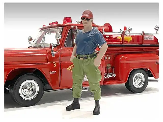Alt view image 12 of 12 - "Firefighters" 6 Piece Figure Set (4 Males 1 Dog 1 Accessory) For 1/24 Scale Models By American Diorama