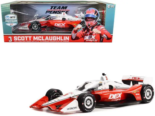Alt view image 4 of 4 - Dallara IndyCar #3 "DEX Imaging" First Win Firestone Grand Prix of St. Petersburg (2022) 1/18 Diecast Model Car by Greenlight