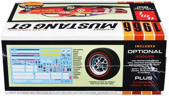 Alt view image 7 of 8 - Skill 2 Model Kit 1966 Ford Mustang GT Fastback 1/25 Scale Model by AMT