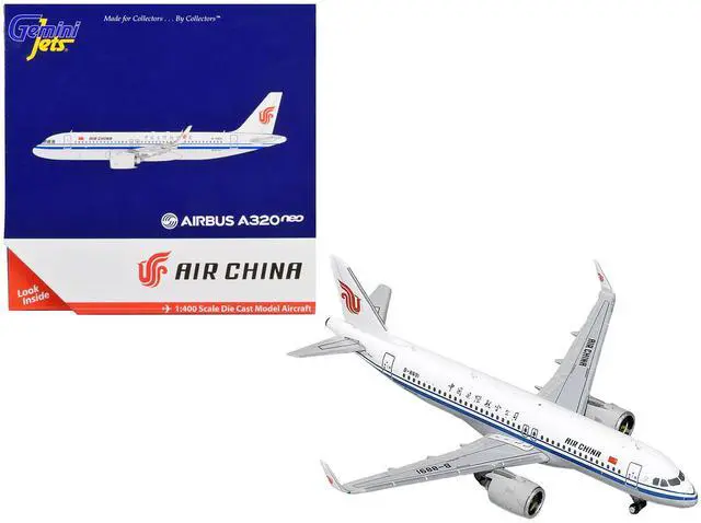 Alt view image 4 of 4 - Airbus A320neo Commercial Aircraft "Air China" White with Blue Stripes 1/400 Diecast Model Airplane by GeminiJets