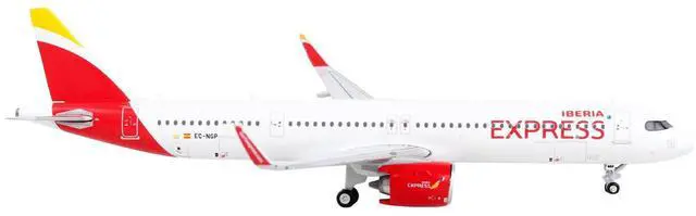 Alt view image 5 of 5 - Airbus A321neo Commercial Aircraft "Iberia Express" White with Red Tail 1/400 Diecast Model Airplane by GeminiJets