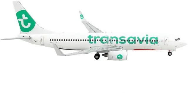 Alt view image 5 of 5 - Boeing 737-800 Commercial Aircraft "Transavia Airlines" White with Green Tail 1/400 Diecast Model Airplane by GeminiJets