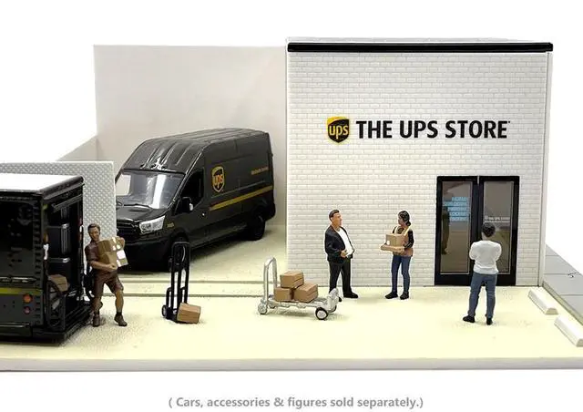 Alt view image 9 of 10 - The UPS Store Diorama "Mechanic's Corner" for 1/64 Scale Models by Greenlight