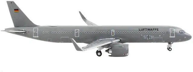 Alt view image 5 of 5 - Airbus A321neo Transport Aircraft "German Luftwaffe" Gray "Gemini Macs" Series 1/400 Diecast Model Airplane by GeminiJets
