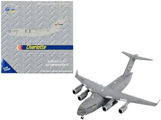 Alt view image 4 of 6 - Boeing C-17 Globemaster III Transport Aircraft Gray "Gemini Macs" Series 1/400 Diecast Model Airplane by GeminiJets