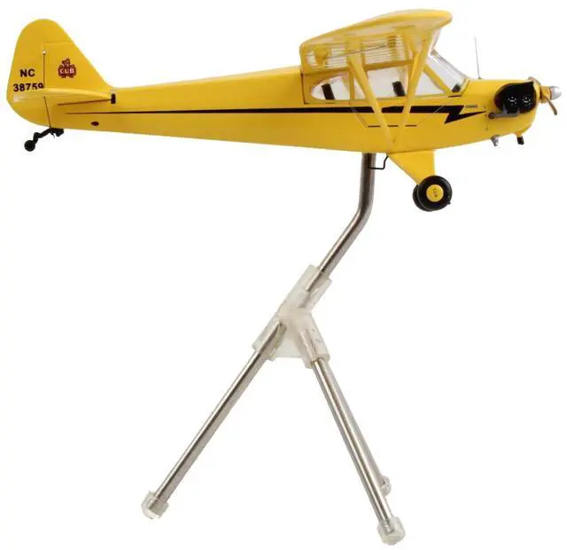Alt view image 8 of 8 - Piper J-3 Cub Light Aircraft Yellow w/Black Stripes "Gemini General Aviation" Series 1/72 Diecast Model Airplane by GeminiJets