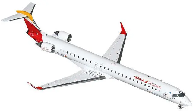 Alt view image 5 of 6 - Bombardier CRJ1000 Commercial Aircraft "Iberia Regional" White with Red "Gemini 200" Series 1/200 Diecast Model by GeminiJets