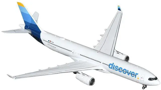 Alt view image 5 of 6 - Airbus A330-300 Commercial Aircraft "Discover Airlines" (D-AIKK) White with Blue Tail 1/400 Diecast Model by GeminiJets