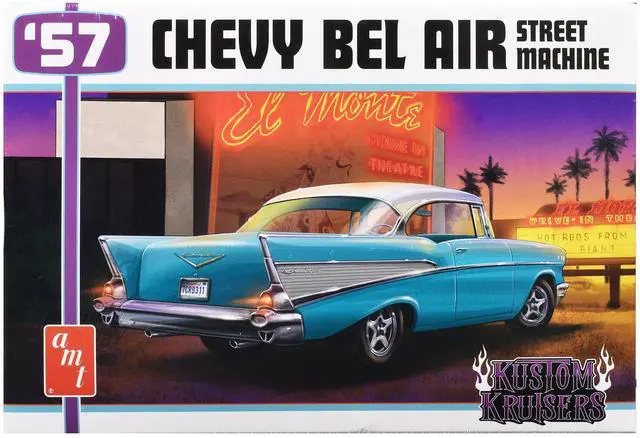 Alt view image 5 of 8 - 1957 Chevrolet Bel Air Street Machine "Kustom Kruisers" (Skill 2) 1/25 Plastic Model Kit by AMT